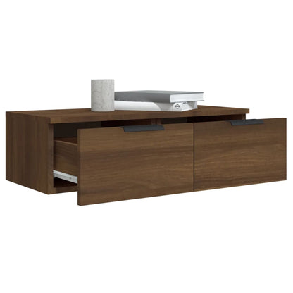 Wandkasten 2 St 68X30X20 Cm Bewerkt Hout Bruineikenkleurig