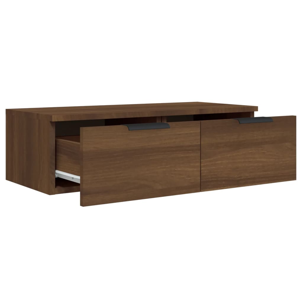 Wandkasten 2 St 68X30X20 Cm Bewerkt Hout Bruineikenkleurig