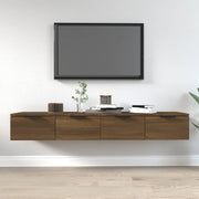 Wandkasten 2 st 68x30x20 cm bewerkt hout bruin