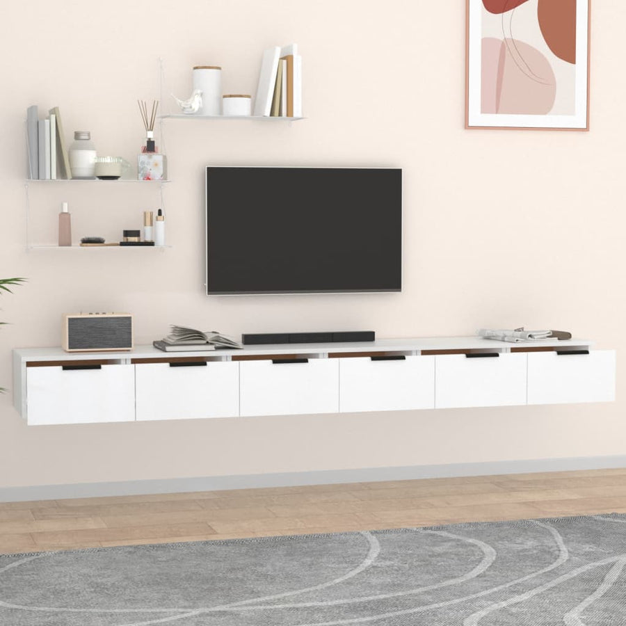 Wandkasten 2 St 102X30X20 Cm Bewerkt Hout Wit