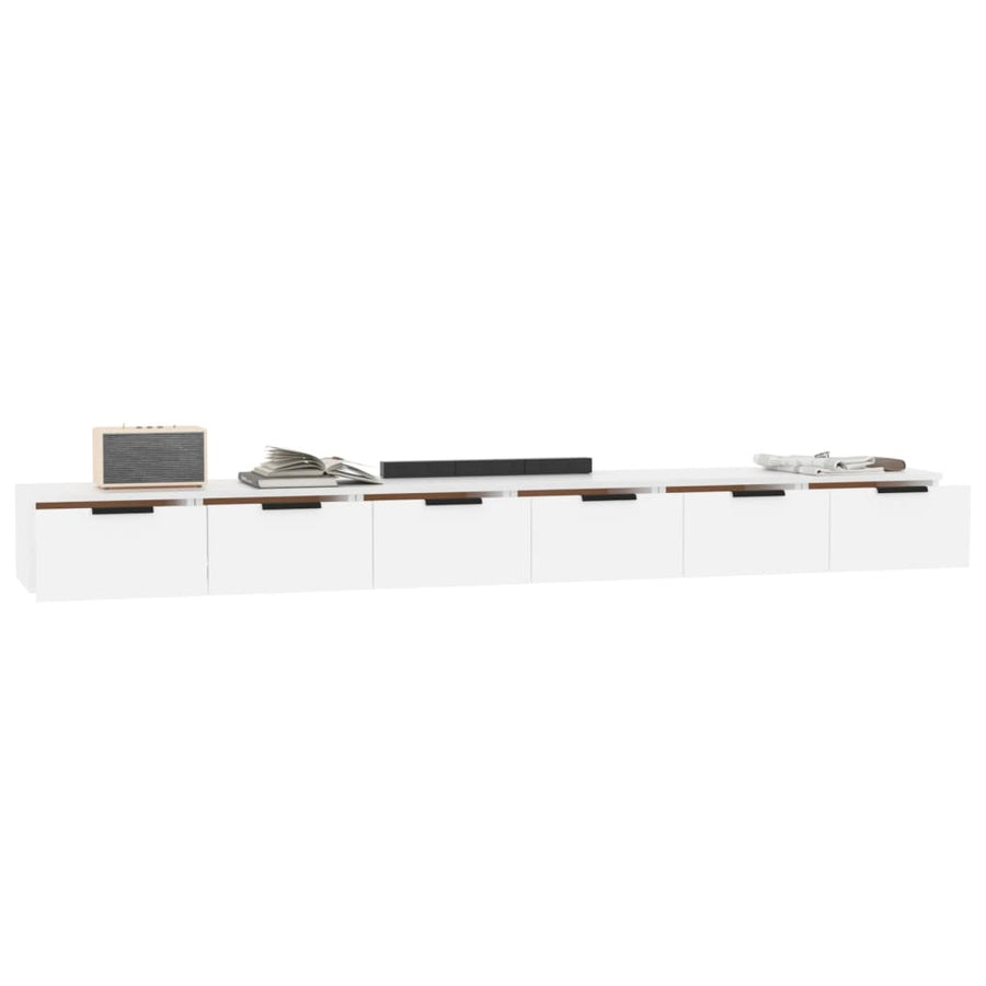 Wandkasten 2 St 102X30X20 Cm Bewerkt Hout Wit