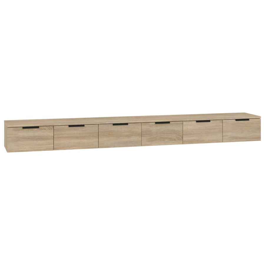 Wandkasten 2 St 102X30X20 Cm Bewerkt Hout Sonoma Eikenkleurig