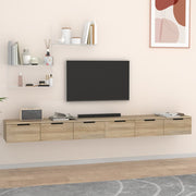 Wandkasten 2 st 102x30x20 cm bewerkt hout sonoma eiken