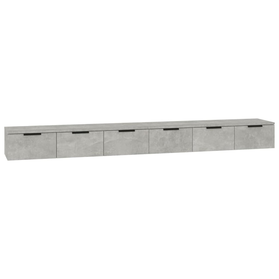 Wandkasten 2 St 102X30X20 Cm Bewerkt Hout Betongrijs