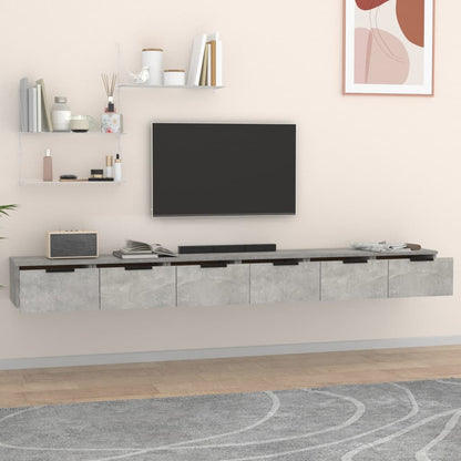 Wandkasten 2 St 102X30X20 Cm Bewerkt Hout Betongrijs