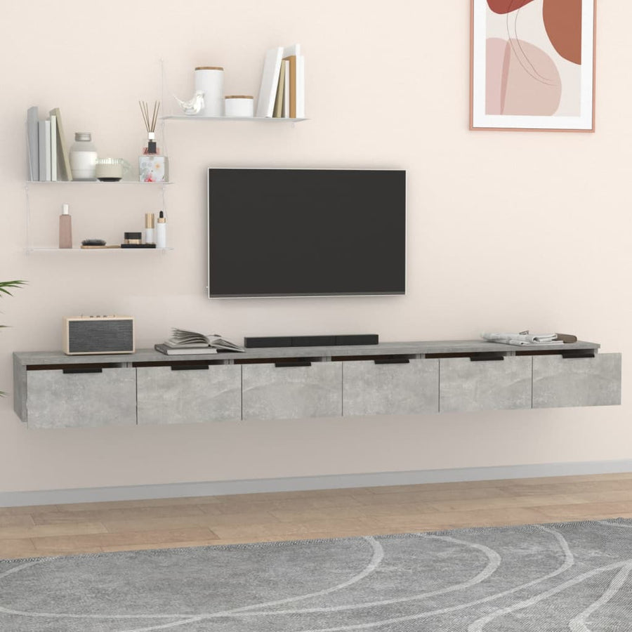 Wandkasten 2 St 102X30X20 Cm Bewerkt Hout Betongrijs