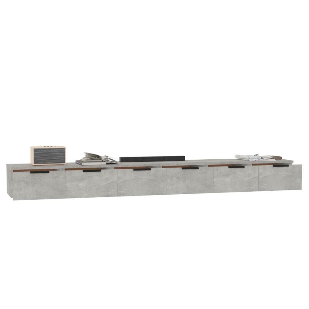 Wandkasten 2 St 102X30X20 Cm Bewerkt Hout Betongrijs