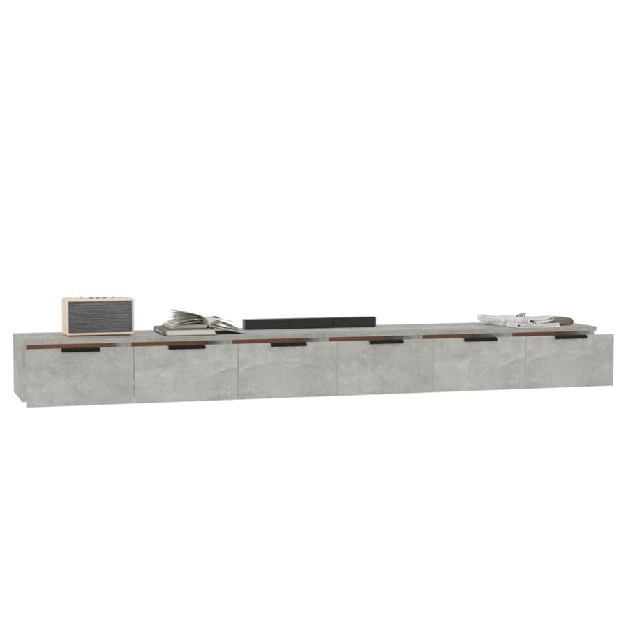 Wandkasten 2 St 102X30X20 Cm Bewerkt Hout Betongrijs