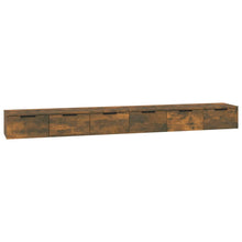 Wandkasten 2 St 102X30X20 Bewerkt Hout Gerookt Eikenkleurig