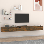 Wandkasten 2 st 102x30x20 cm bewerkt hout gerookt eiken