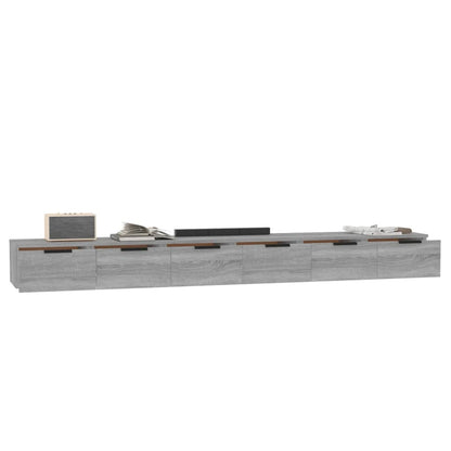 Wandkasten 2 St 102X30X20 Cm Bewerkt Hout Grijs Sonoma