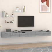 Wandkasten 2 st 102x30x20 cm bewerkt hout grijs