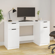 Bureau met bijzetkast 100x50x75 cm bewerkt hout wit