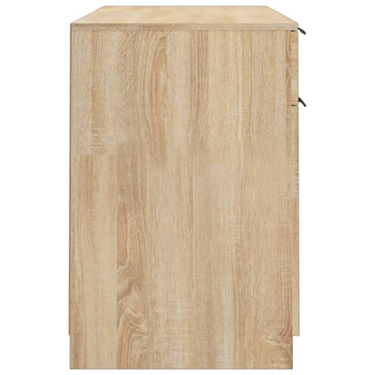 Bureau Met Bijzetkast Bewerkt Hout Sonoma Eikenkleurig