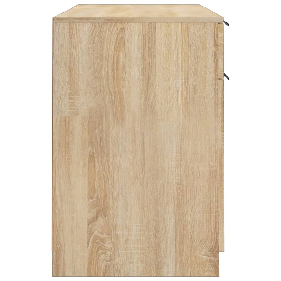 Bureau Met Bijzetkast Bewerkt Hout Sonoma Eikenkleurig