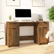 Bureau met bijzetkast 100x50x75 cm bewerkt hout gerookt eiken