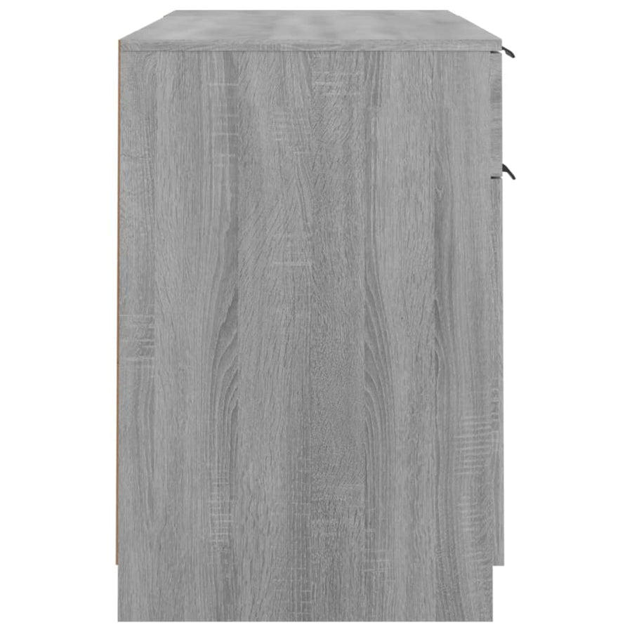 Bureau Met Bijzetkast Bewerkt Hout Grijs Sonoma Eikenkleurig
