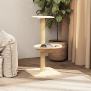 Kattenmeubel met krabpaal 74 cm crème