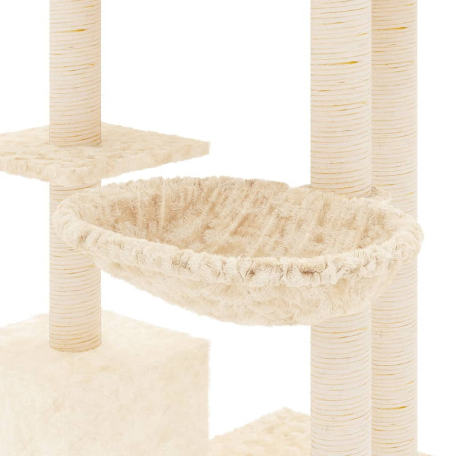 Kattenmeubel Met Sisal Krabpalen 142 Cm Kleurig Crème
