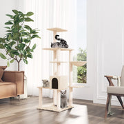 Kattenmeubel 142 cm crèmekleurig sisal