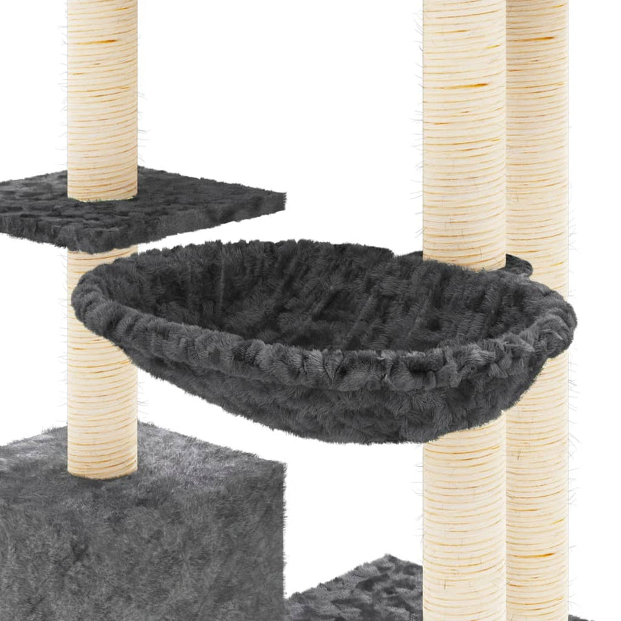 Kattenmeubel met sisal krabpalen 142 cm donkergrijs Donkergrijs