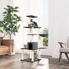 Cat tree with sisal scratching posts 142 cm dark gray