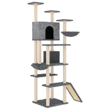 Kattenmeubel met sisal krabpalen 191 cm donkergrijs