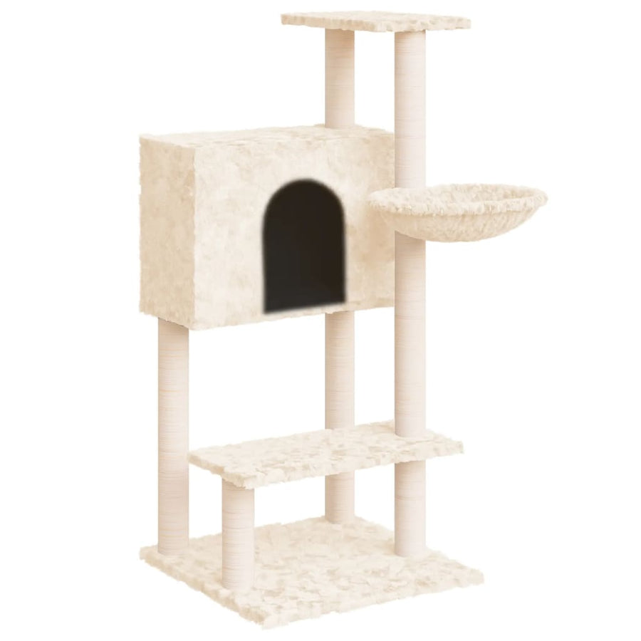 Kattenmeubel Met Sisal Krabpalen 108,5 Cm Kleurig Crème