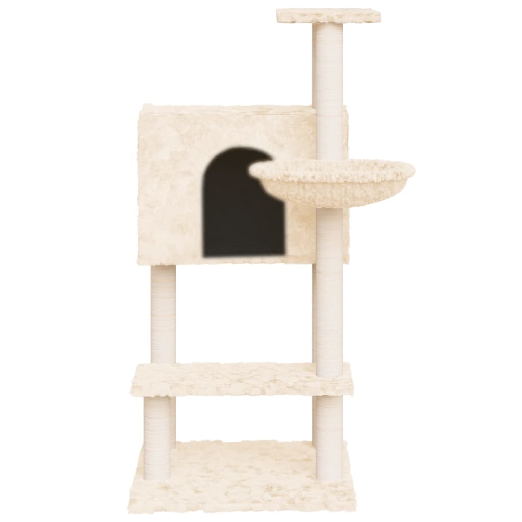 Kattenmeubel Met Sisal Krabpalen 108,5 Cm Kleurig Crème