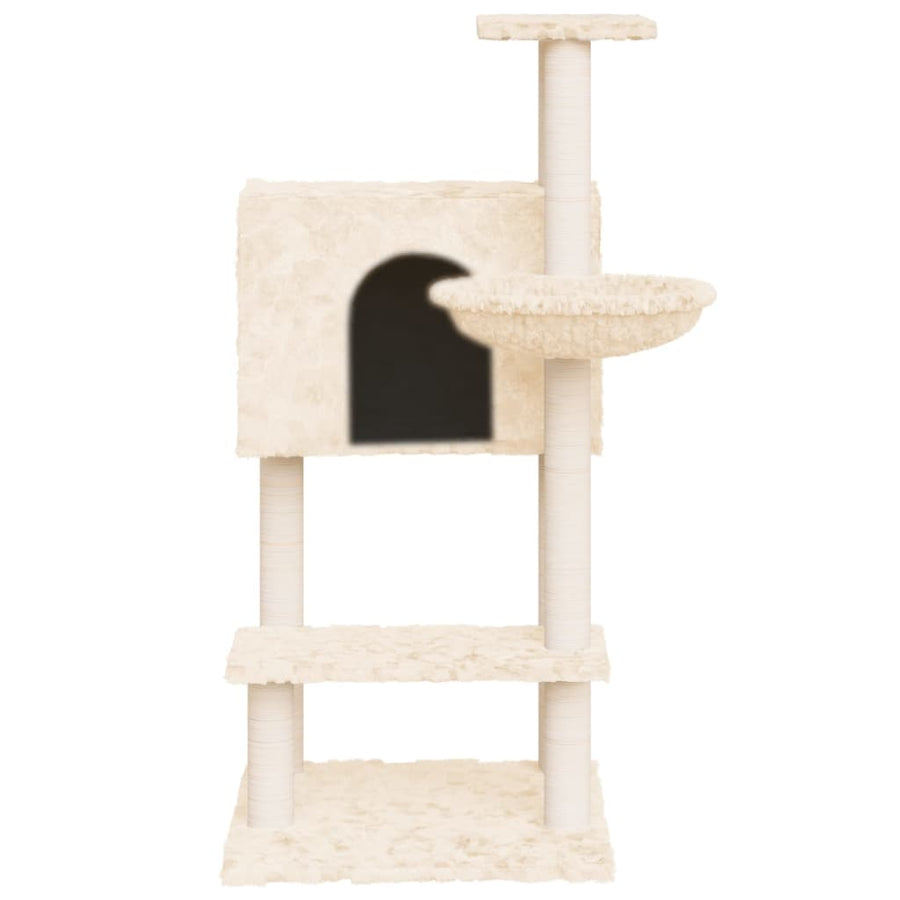 Kattenmeubel Met Sisal Krabpalen 108,5 Cm Kleurig Crème