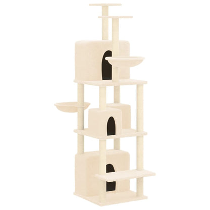 Kattenmeubel Met Sisal Krabpalen 180 Cm Kleurig Crème