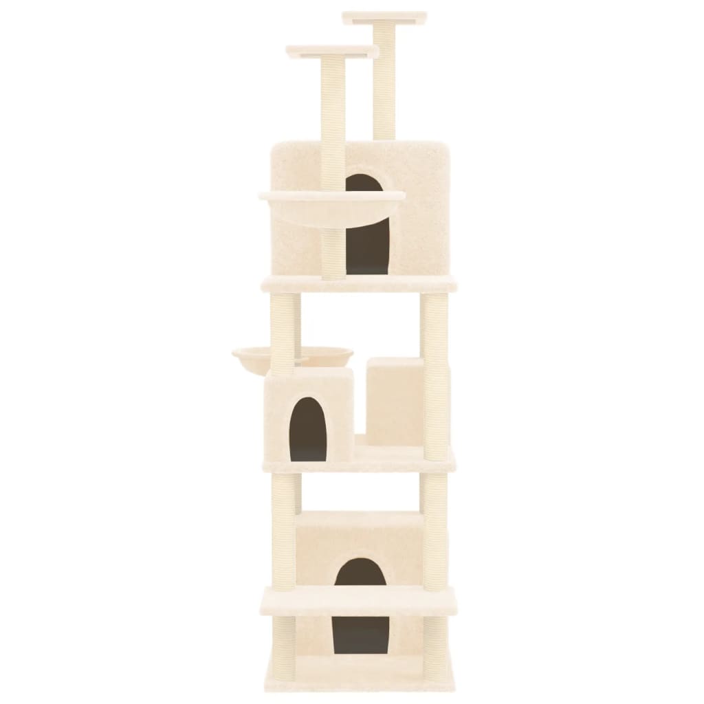 Kattenmeubel Met Sisal Krabpalen 180 Cm Kleurig Crème