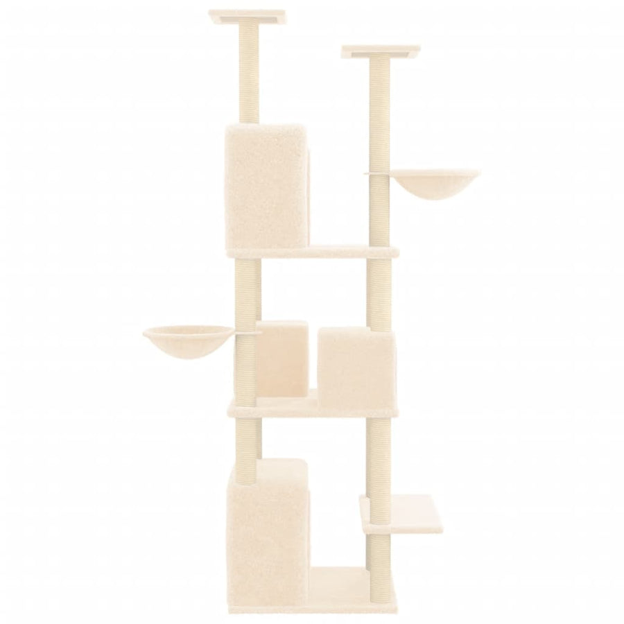 Kattenmeubel Met Sisal Krabpalen 180 Cm Crèmekleurig