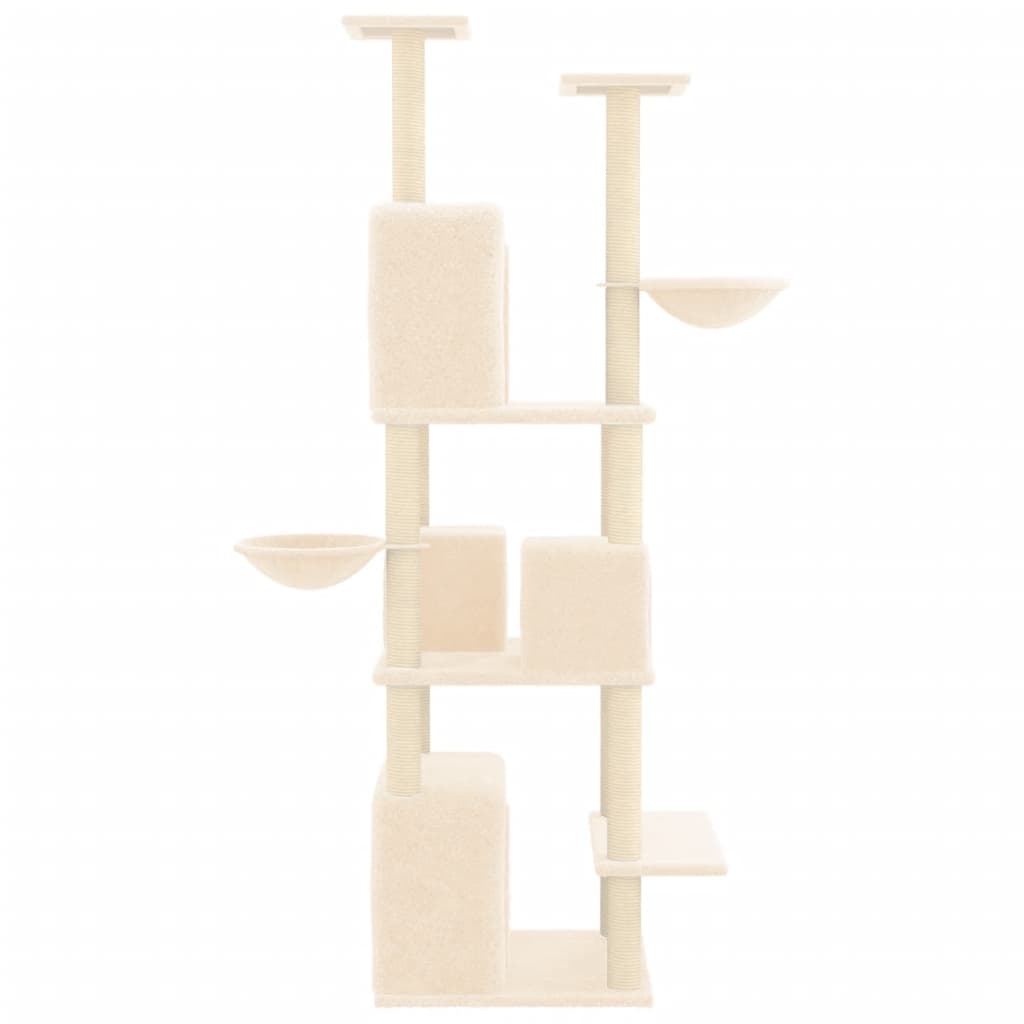 Kattenmeubel Met Sisal Krabpalen 180 Cm Kleurig Crème