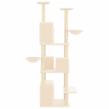 Kattenmeubel Met Sisal Krabpalen 180 Cm Kleurig Crème