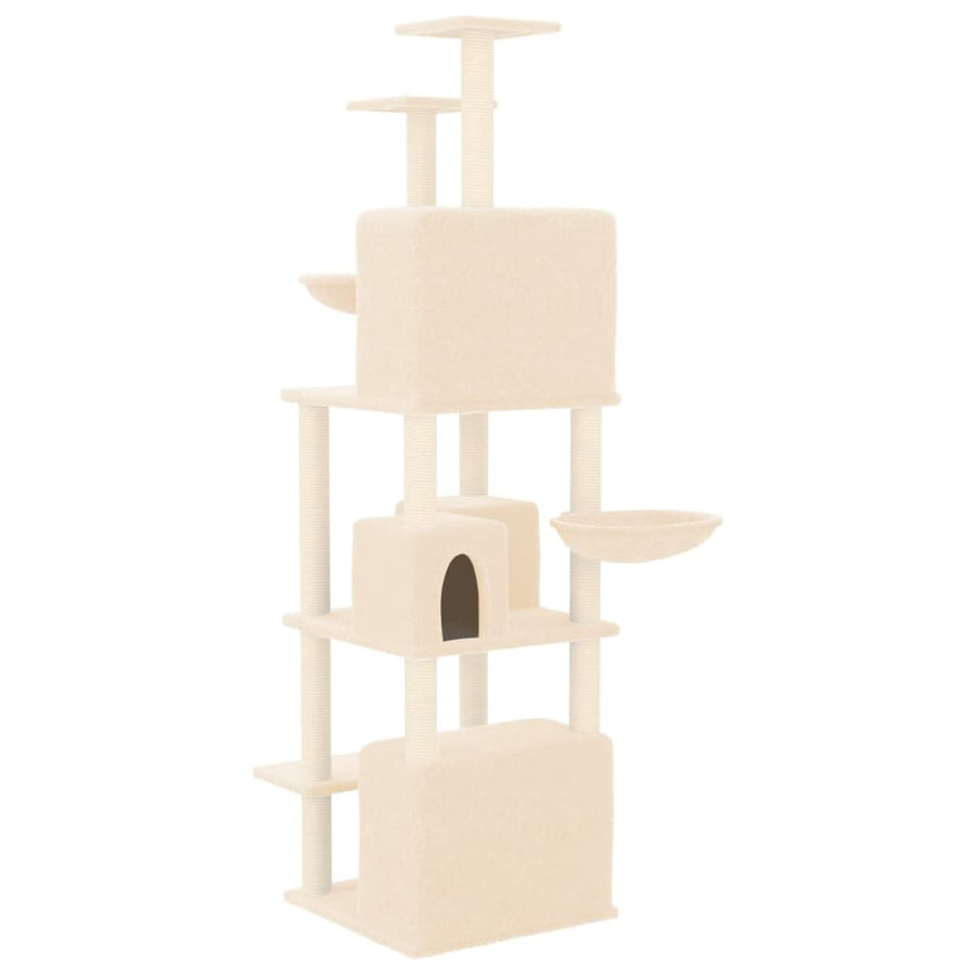 Kattenmeubel Met Sisal Krabpalen 180 Cm Crèmekleurig