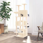 Kattenmeubel 180 cm crèmekleurig met sisal krabpalen
