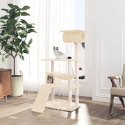 Kattenmeubel 131 cm lichtgrijs met sisal krabpalen