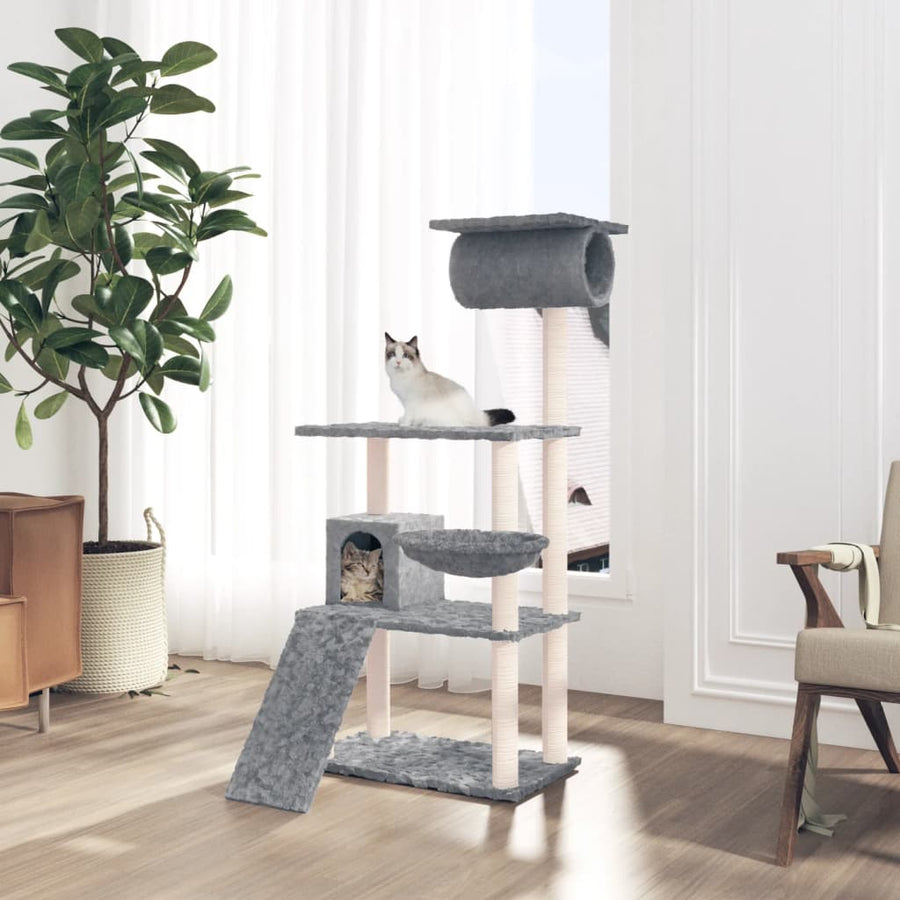 Kattenmeubel Met Sisal Krabpalen 131 Cm Crèmekleurig