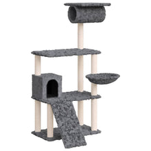 Kattenmeubel met sisal krabpalen 131 cm donkergrijs Donkergrijs