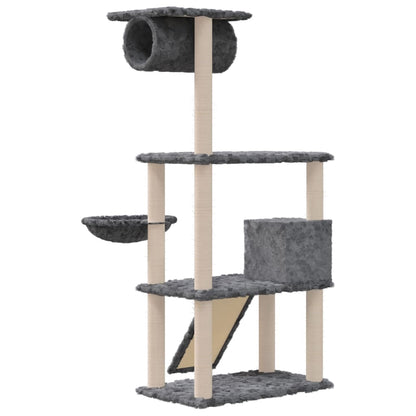 Kattenmeubel met sisal krabpalen 131 cm donkergrijs Donkergrijs