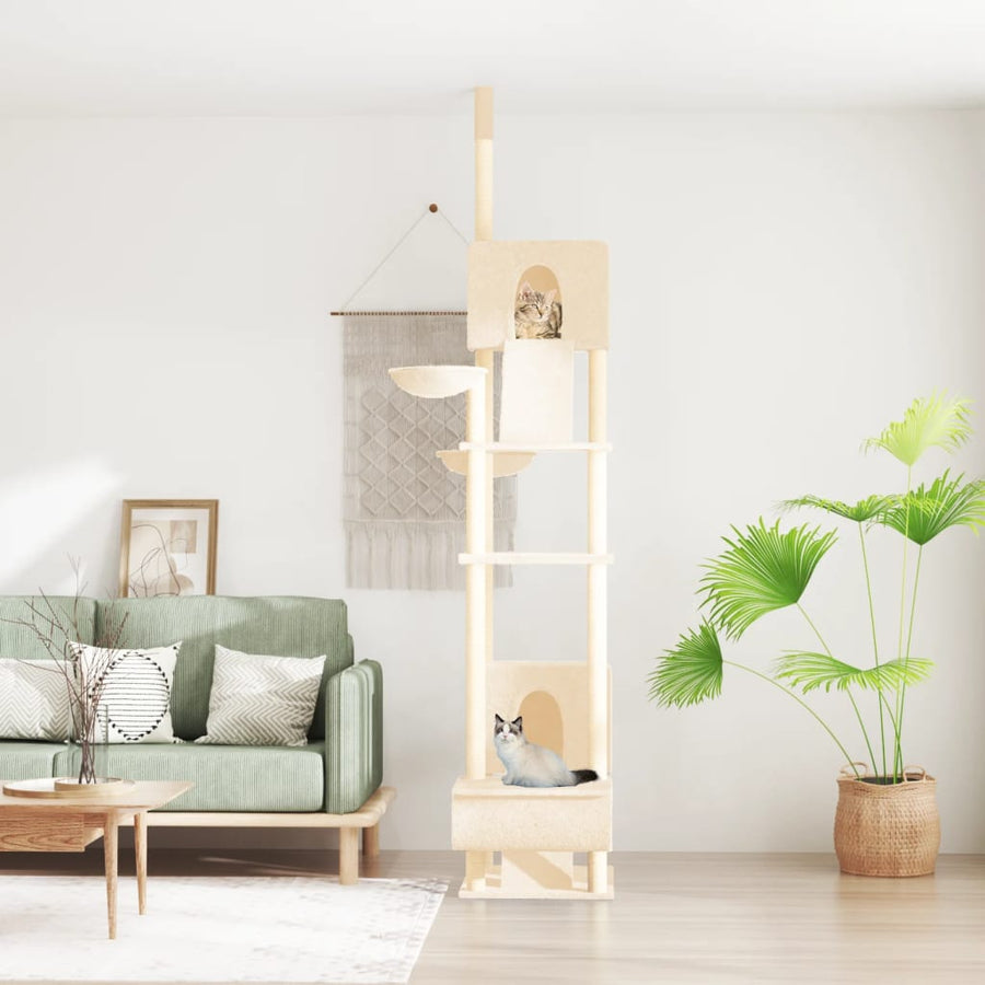 Kattenmeubel Vloer Tot Plafond 277-303 Cm Kleurig Crème
