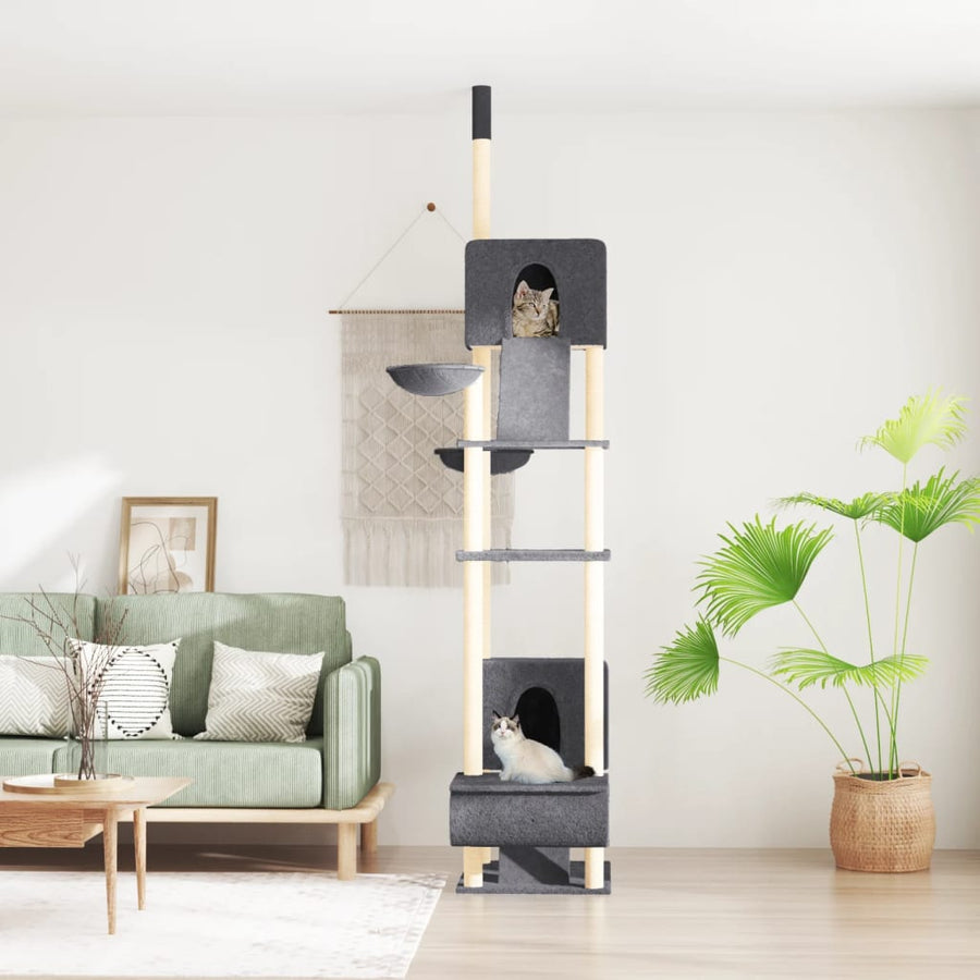 Kattenmeubel Vloer Tot Plafond 277-303 Cm Donkergrijs