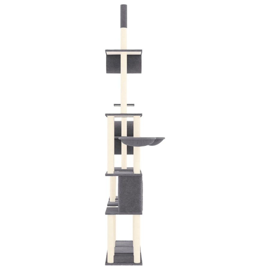 Kattenmeubel met sisal krabpalen 279 cm donkergrijs Donkergrijs
