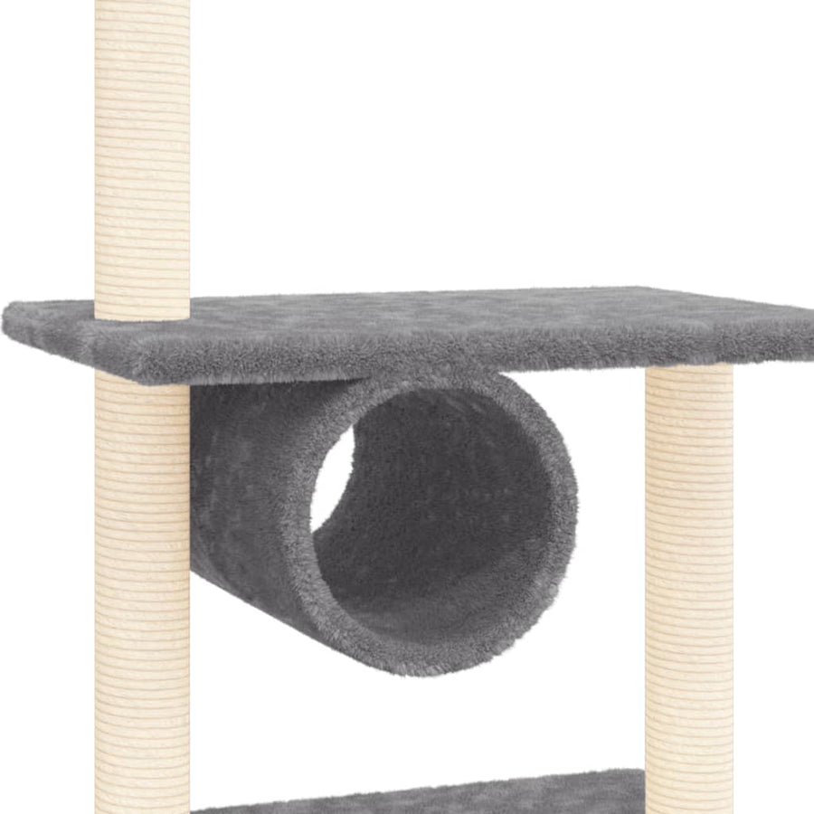 Kattenmeubel met sisal krabpalen 279 cm donkergrijs Donkergrijs