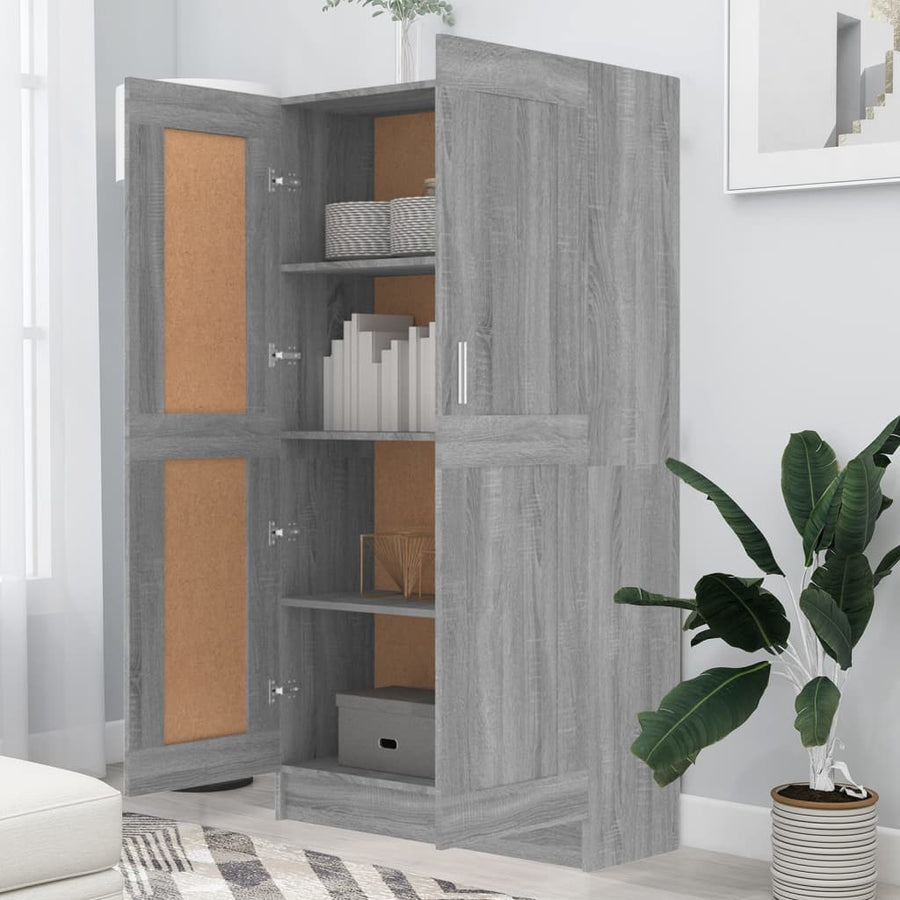 Boekenkast 82,5X30,5X50 Cm Bewerkt Hout Eiken 82.5 x 30.5 x 150 cm Grijs sonoma