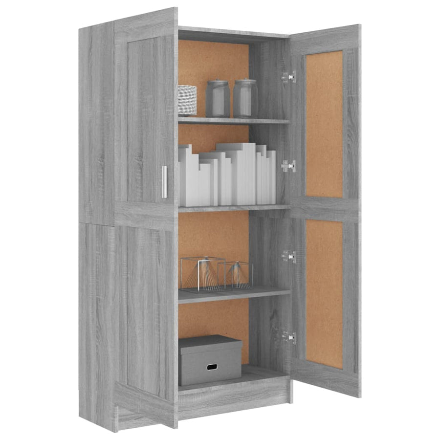 Boekenkast 82,5X30,5X50 Cm Bewerkt Hout Eiken 82.5 x 30.5 x 150 cm Grijs sonoma