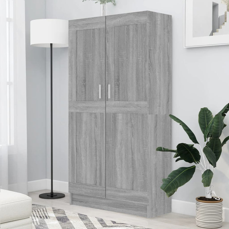 Boekenkast 82,5X30,5X50 Cm Bewerkt Hout Eiken 82.5 x 30.5 x 150 cm Grijs sonoma