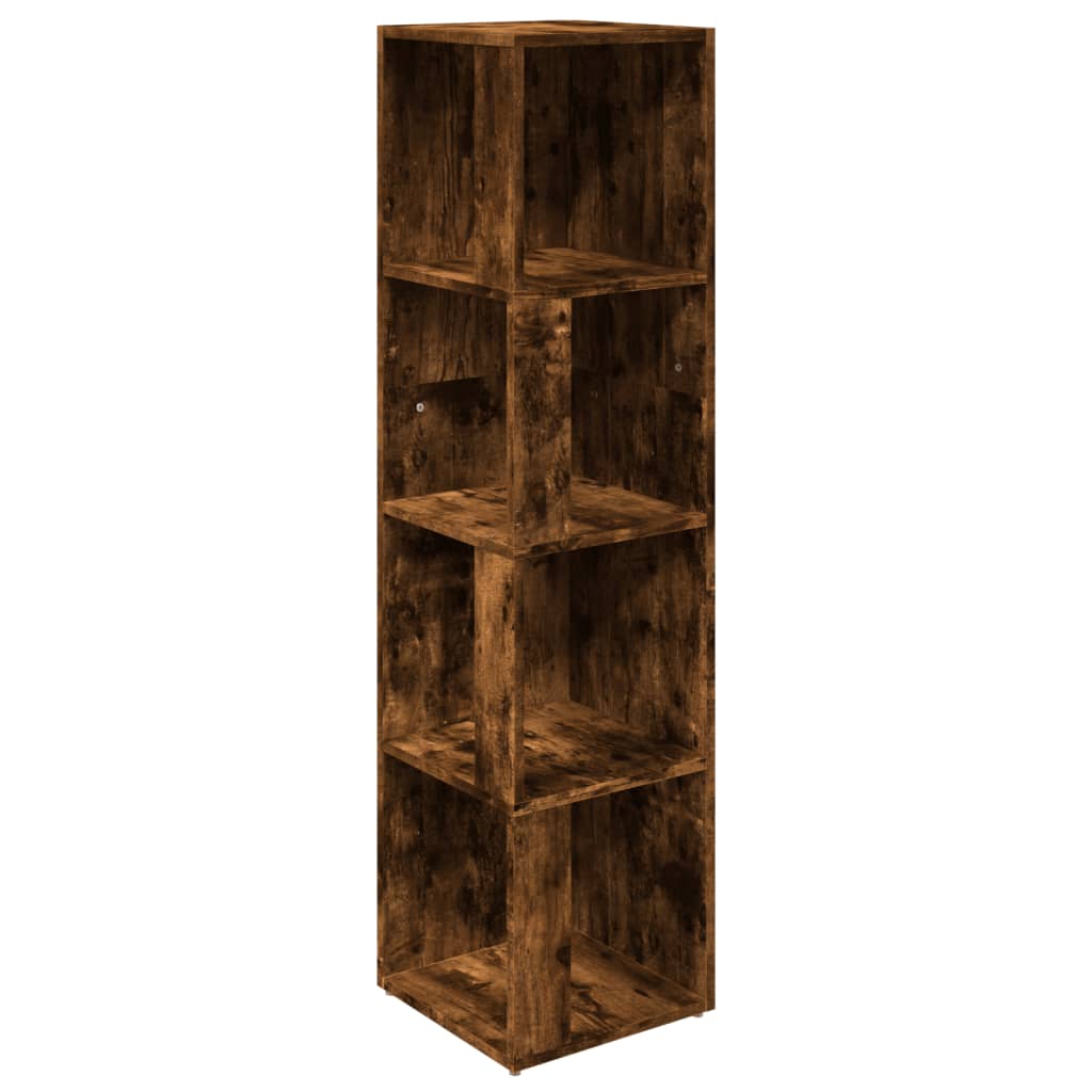 Hoekkast 33x33x132 cm bewerkt hout gerookt eikenkleurig 33 x 33 x 132 cm Gerookt eiken