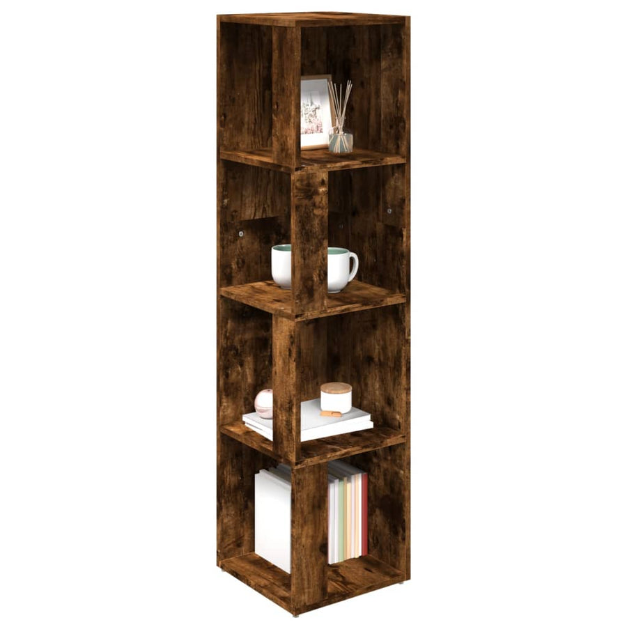 Hoekkast 33x33x132 cm bewerkt hout gerookt eikenkleurig 33 x 33 x 132 cm Gerookt eiken